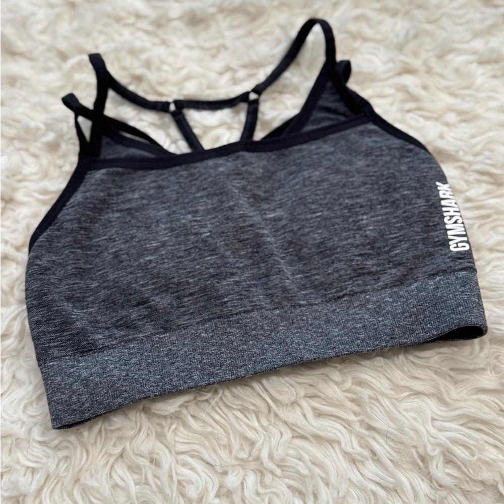 GYMSHARK black grey sports bra size small